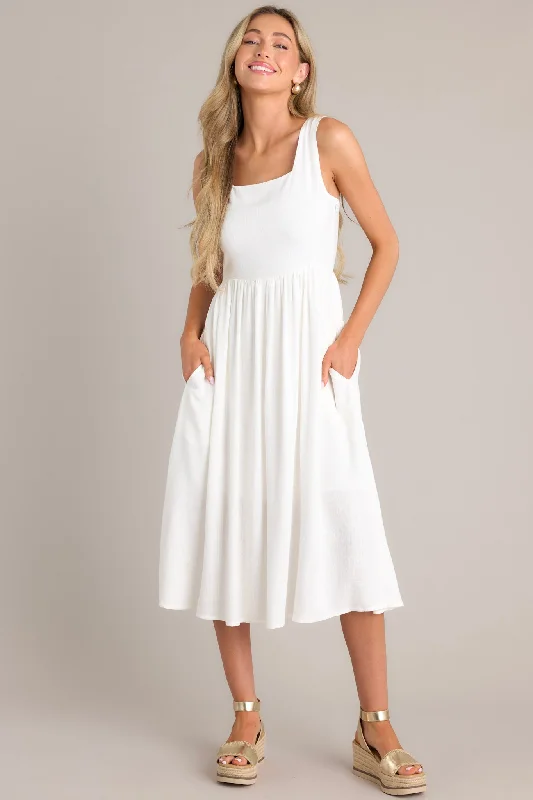 Glitter DressAngelic Aura White Midi Dress