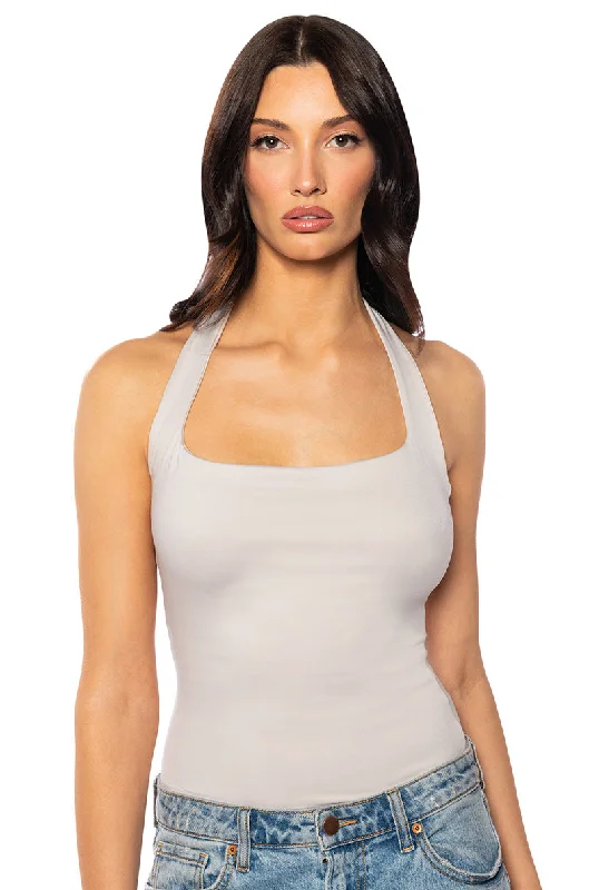 women's tops for those who want to add a touch of elegance and sophistication to their everyday wearKAYA DOUBLE LAYER HALTER TOP