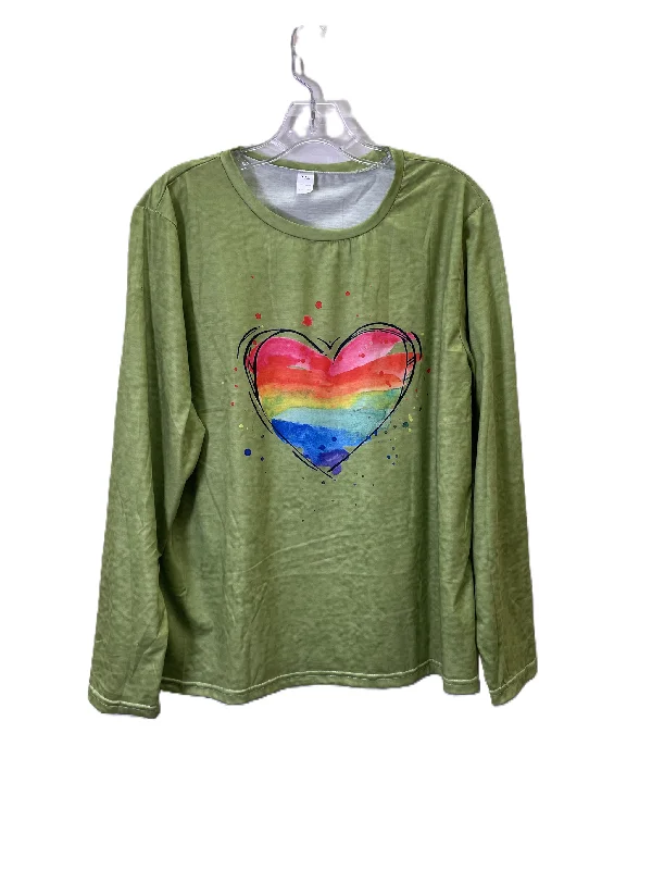 women's tops for minimalist aestheticsTop Long Sleeve By Cme In Green, Size: Xxl