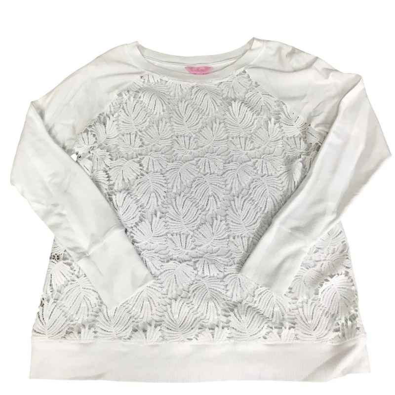 chic women's tops for everyday wearTop Long Sleeve By Lilly Pulitzer In White, Size: M