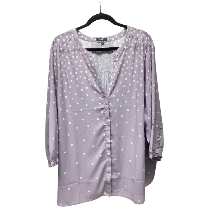 women's tops for fashion-conscious professionalsTop Long Sleeve By Not Your Daughters Jeans In Polkadot Pattern, Size: 3x