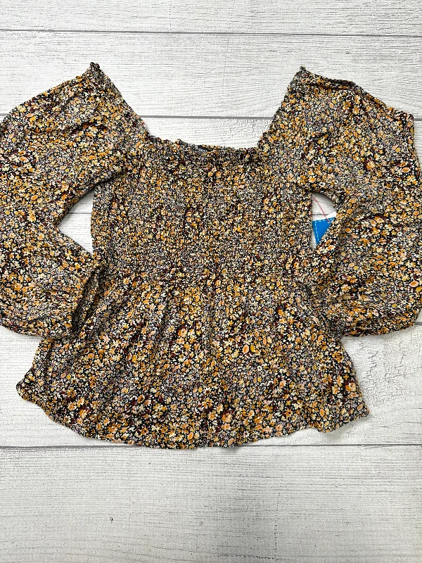 women's tops for those who love to mix and match prints and patternsTop Long Sleeve By Madewell In Yellow, Size: Xs