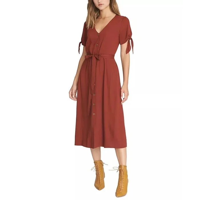 Velvet DressSanctuary Women's Can't Get Enough Tie Sleeve Midi Dress Red Size XL