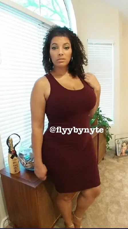 Silk DressPlus Size Tank Mini in Plum