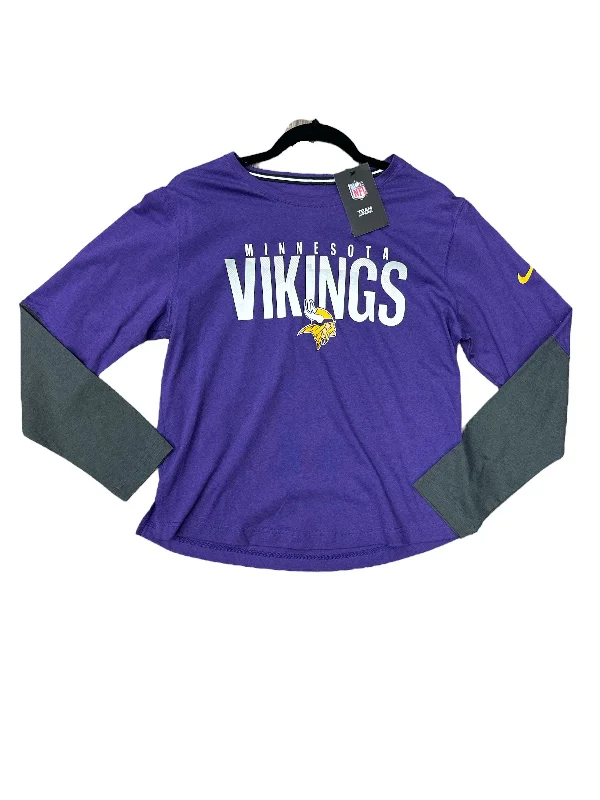 women's tops for those who love bold and vibrant colorsTop Long Sleeve By Nfl In Purple, Size: M