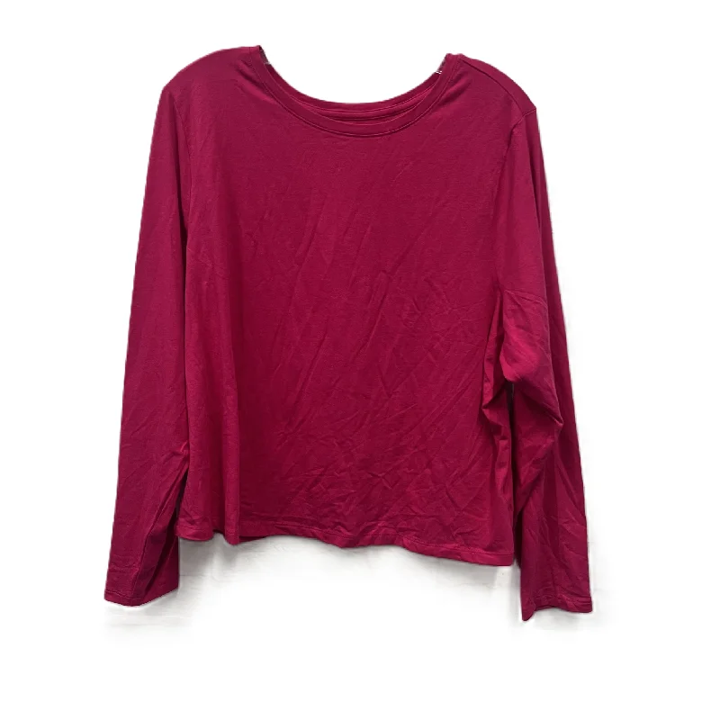 women's tops for those who want to wear versatile pieces that can be dressed up or downTop Long Sleeve Basic By Old Navy In Pink, Size: 3x