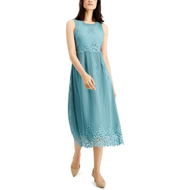 women's tall dressesAlfani Women's Lace Midi Dress Green Size 14