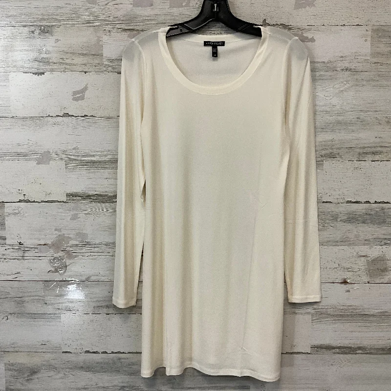 women's tops for beach outingsTop Long Sleeve By Eileen Fisher In Cream, Size: S