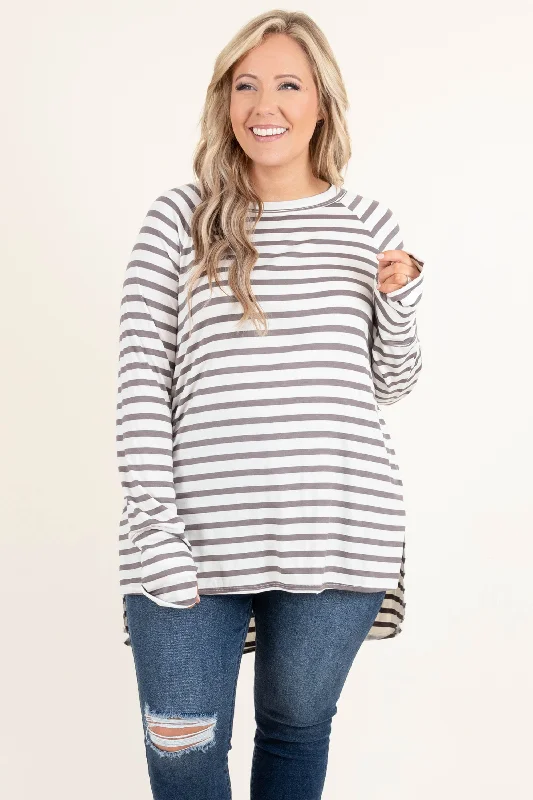 women's tops for cozy nights inBrave Obsession Top, Ivory-Mocha