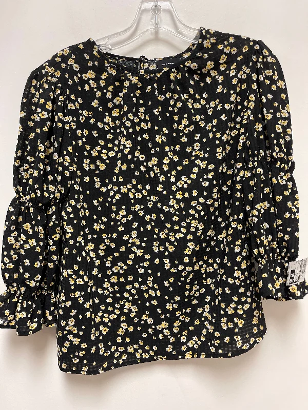 women's tops for cocktail partiesTop Long Sleeve By Who What Wear In Black & Yellow, Size: S