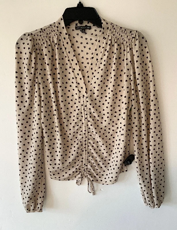 women's tops for mixing and matching with different bottomsTop Long Sleeve By Adrianna Papell In Beige, Size: M