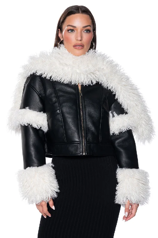 women's coats for hikingASPEN GLOW UP FAUX FUR COAT