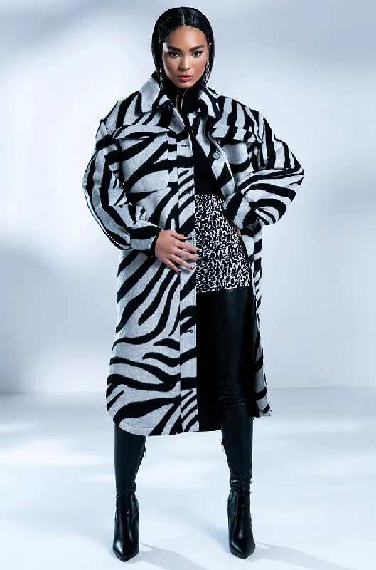 women's coats for maternity wearZEBRA WOOL LIKE TRENCH SHACKET