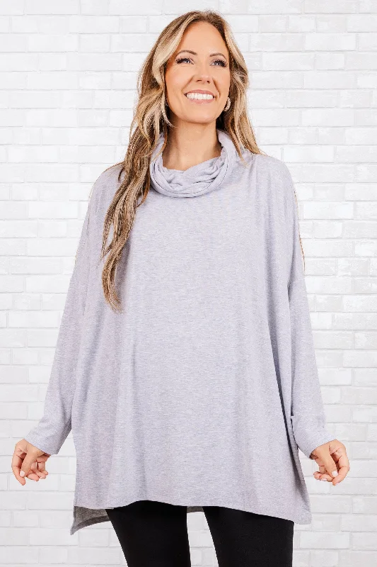 women's tops with geometric patternsCloser To Your Heart Top, Heather Grey