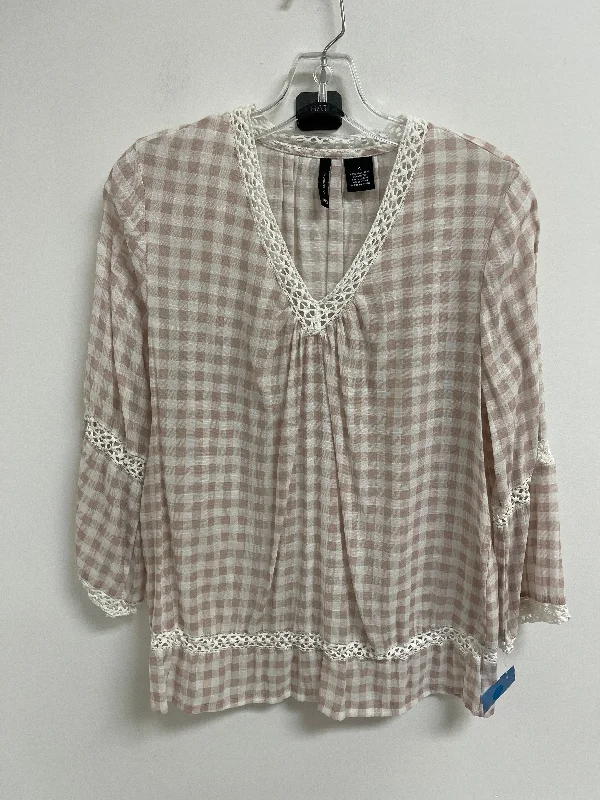 women's tops with unique designsTop Long Sleeve By New Directions In Cream, Size: S