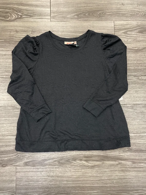 women's tops for those who want to add a personal touch to their wardrobe with unique and one-of-a-kind piecesTop Long Sleeve By Evri In Black, Size: 2x