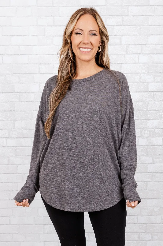 women's tops for those who want to add a bit of flair and personality to their looksPath Forward Top, Charcoal