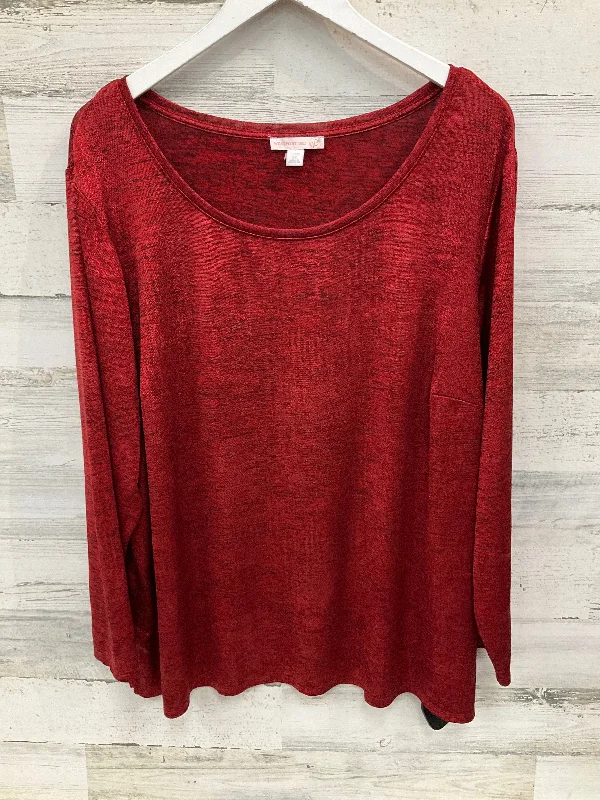 women's tops for those who value both quality and affordabilityTop Long Sleeve By Westport In Red, Size: 3x