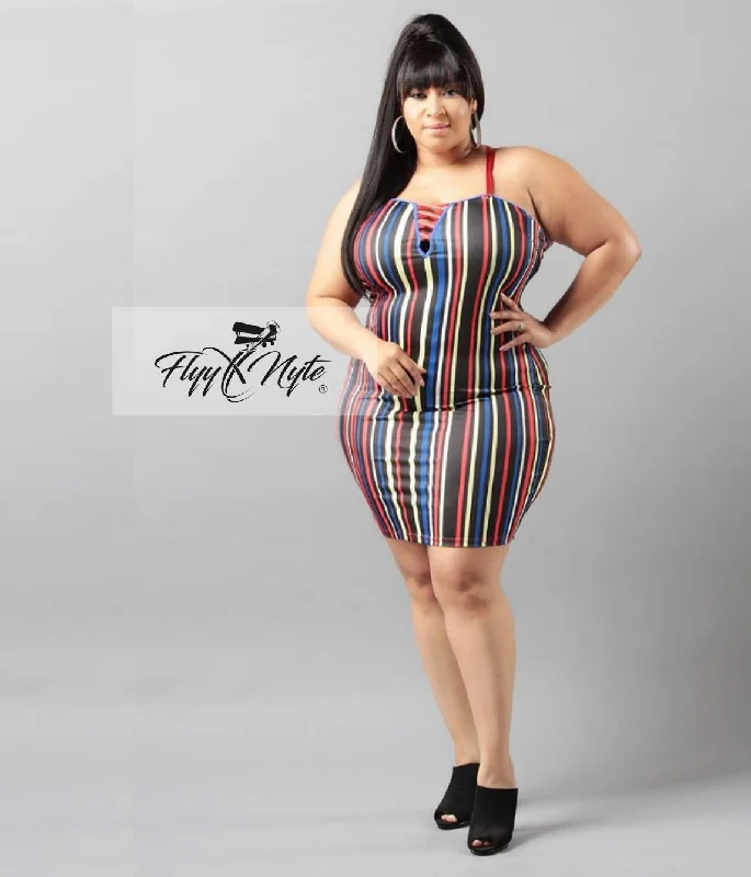 Beaded DressPlus Size Bodycon Mini in Multi Colors