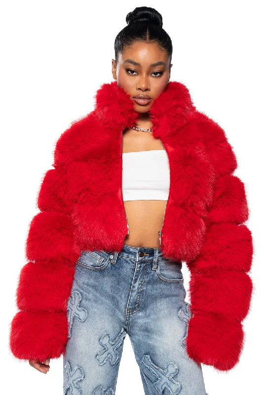 women's stylish coatsBARBZ FAUX FUR JACKET