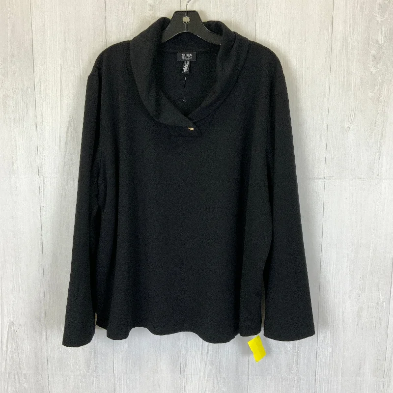 women's tops for casual FridaysTop Long Sleeve By Jones New York In Black, Size: 2x