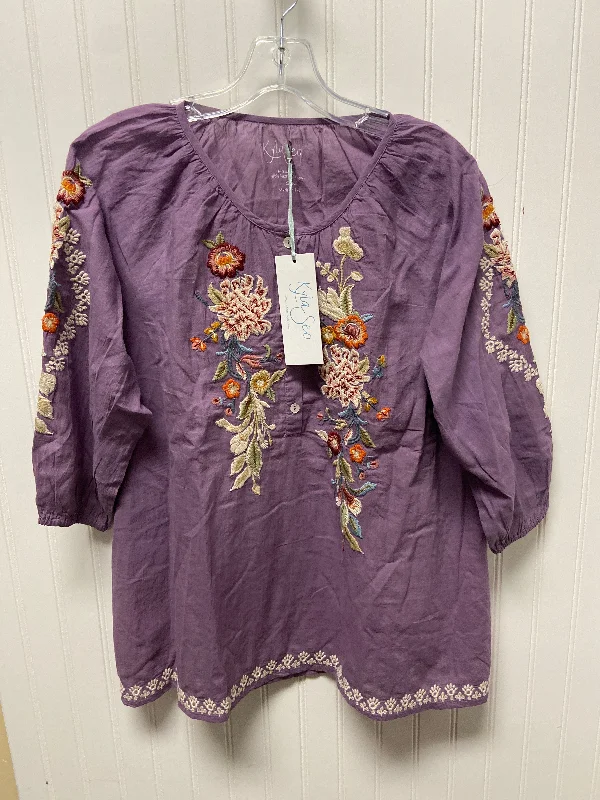 women's tops for cocktail partiesTop Long Sleeve By Clothes Mentor In Purple, Size: S