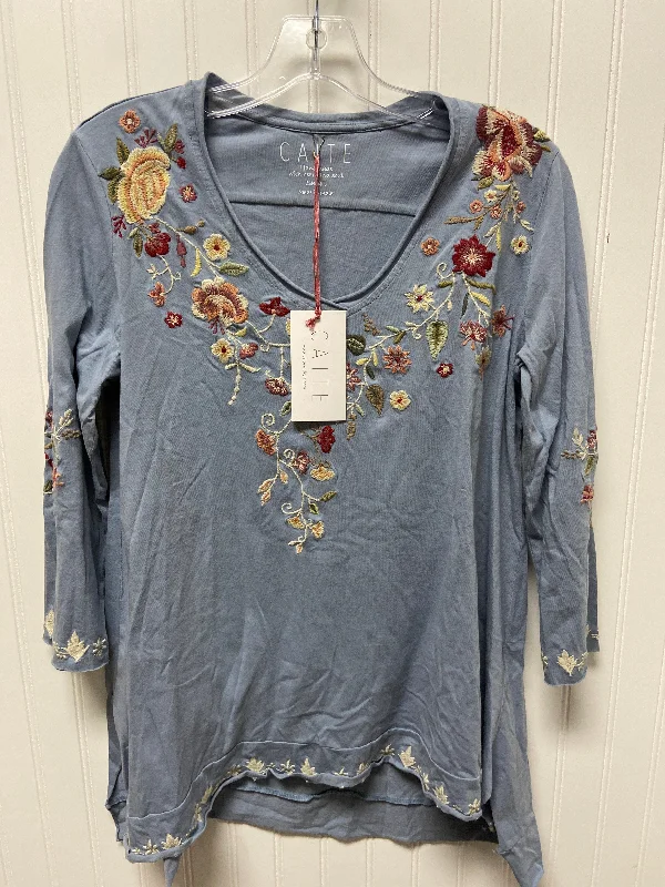 women's tops with unique designsTop Long Sleeve By Clothes Mentor In Blue, Size: S