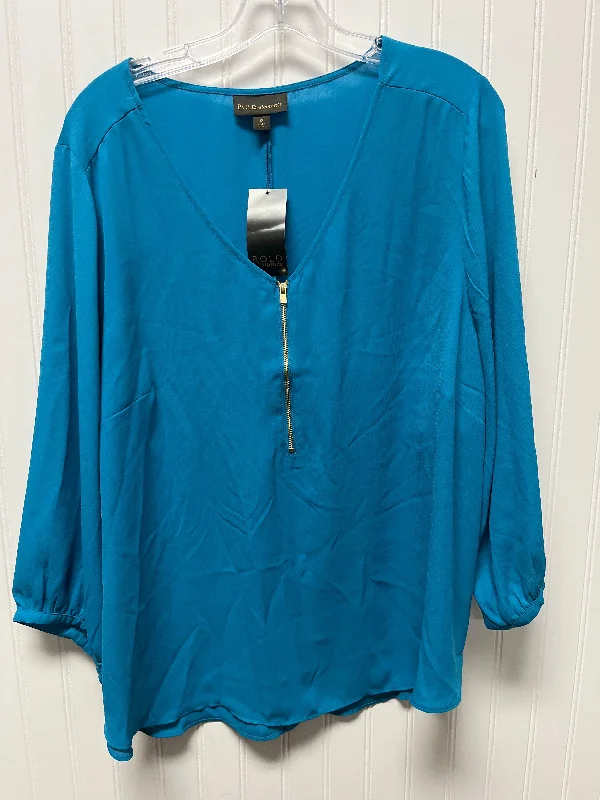 women's tops for statement-making outfitsTop Long Sleeve By Bold Elements In Blue, Size: 1x