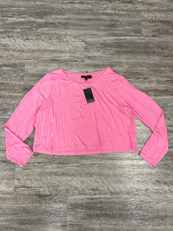 women's tops for those who want to wear pieces that are both comfortable and stylishTop Long Sleeve Basic By Eloquii In Pink, Size: 3x