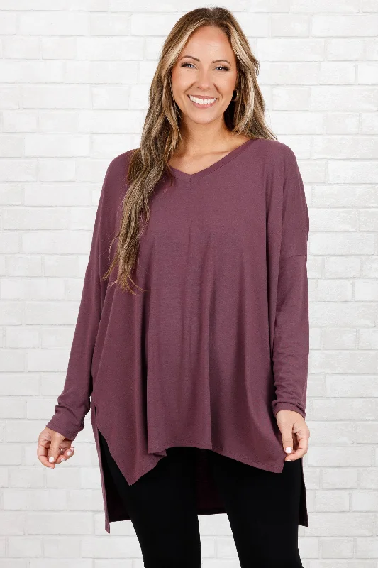 off-the-shoulder women's topsWhat About You Top, Eggplant