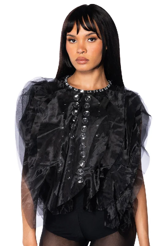 women's tops with cinched waistsSEARCHING FOR YOU LAYERED ORGANZA BLOUSE