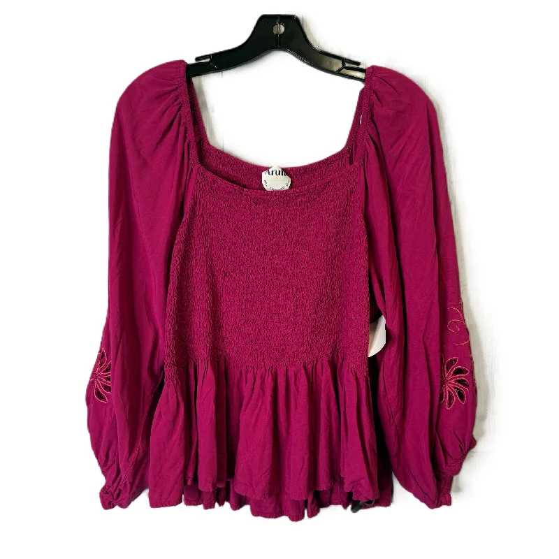 women's tops for those who appreciate subtle and muted tonesTop Long Sleeve By Arula for Altard State In Pink, Size: 1x