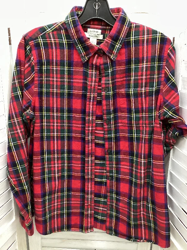 women's tops with sequin embellishmentsTop Long Sleeve By L.l. Bean In Plaid Pattern, Size: S