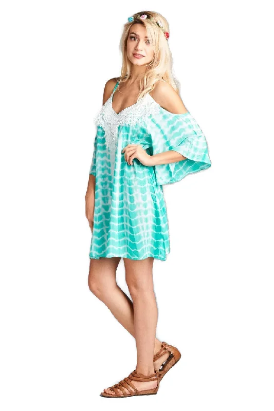 Tulle DressTie Dye & Fringe Mini Dress, Mint