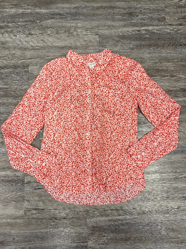 women's tops for those who want to wear pieces that are both functional and fashionableTop Long Sleeve By J. Crew In Red & White, Size: M