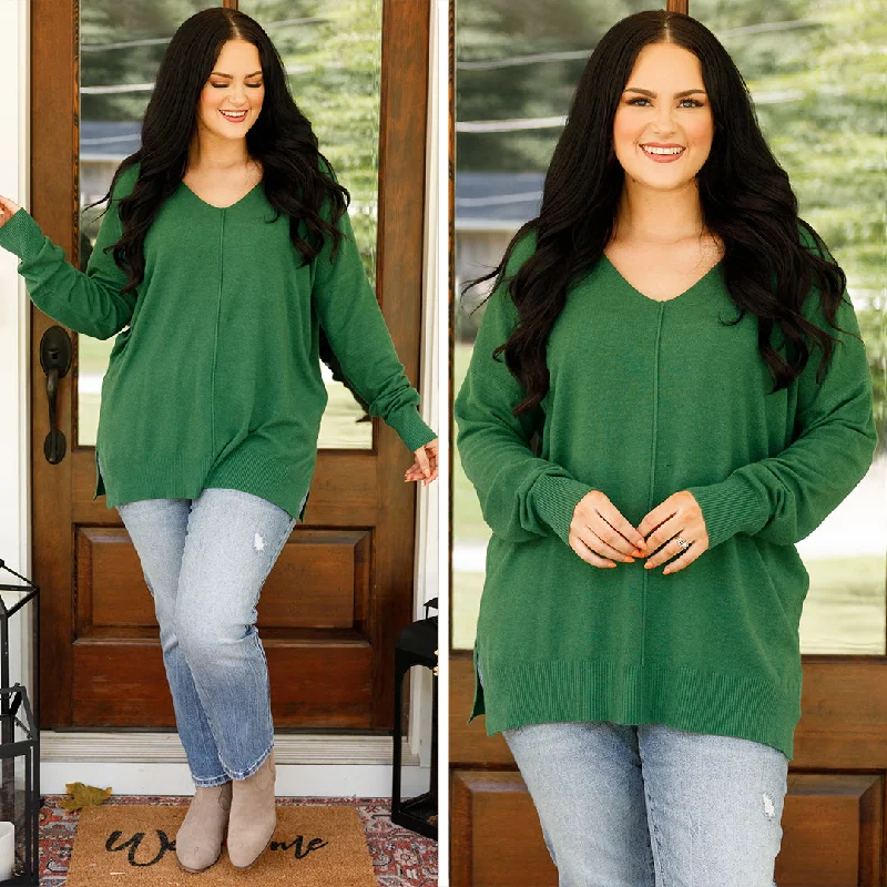 women's tops with cold-shoulder cuts and lace detailingMiss Me Sweater, Heather Dark Green