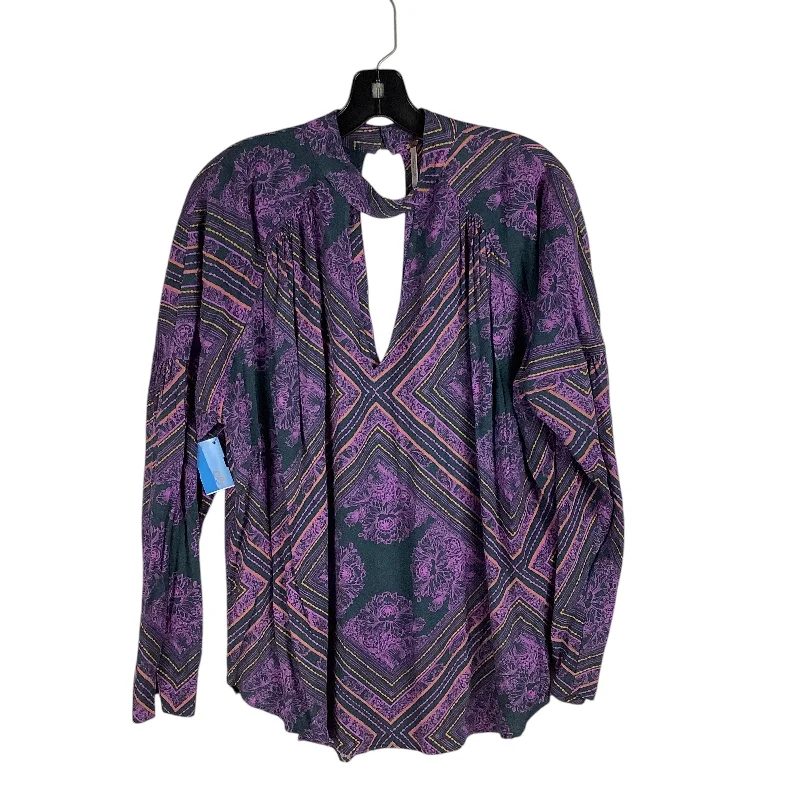 women's tops for those who want to add a personal touch to their wardrobe with unique and one-of-a-kind piecesTop Long Sleeve By Free People In Purple, Size: S