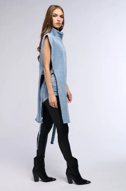 women's tops for those who want to stay cool and chic during warmer weatherBABY BLUES DENIM TOP