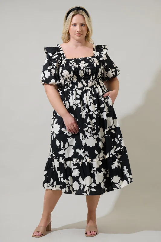 Statement DressMableton Floral Rosswell Smocked Midi Dress Curve