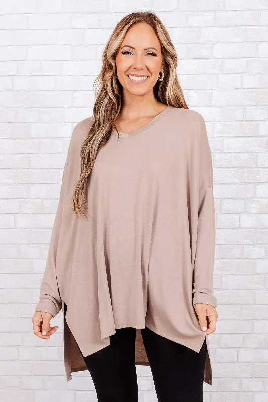 women's tops for those who want to add a touch of elegance and sophistication to their everyday wearWhat About You Top, Ash Mocha