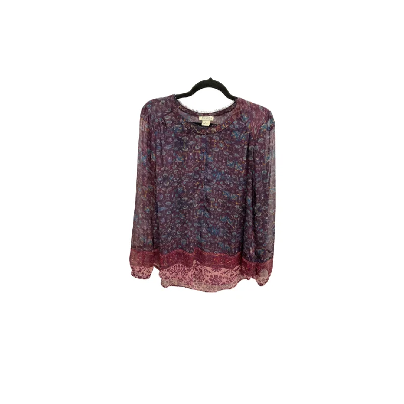 luxury women's topsTop Long Sleeve By Lucky Brand In Paisley Print, Size: L