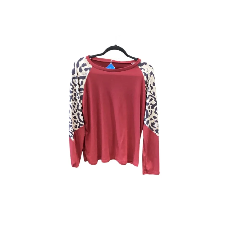 women's tops for business casual attireTop Long Sleeve By Cme In Red, Size: Xl