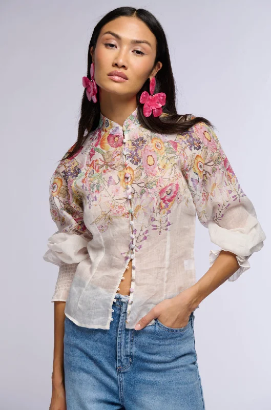 women's tops that offer a perfect blend of style, comfort, and affordabilityCARMELLIA FLORAL BUTTON DOWN BLOUSE