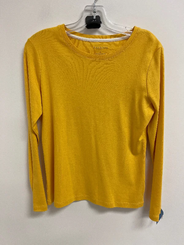 women's tops for bridal showers and baby showersTop Long Sleeve Basic By Talbots In Yellow, Size: M