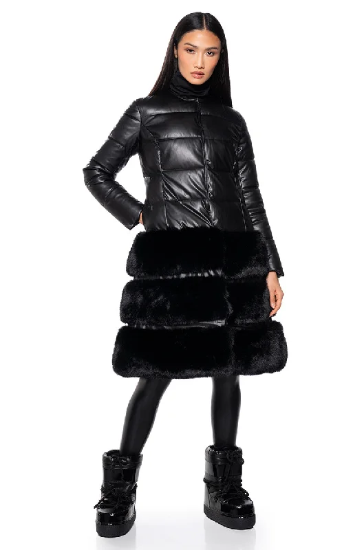 women's coats with adjustable sleevesTWIRL HYBRID DRESSY TRENCH WITH FAUX FUR