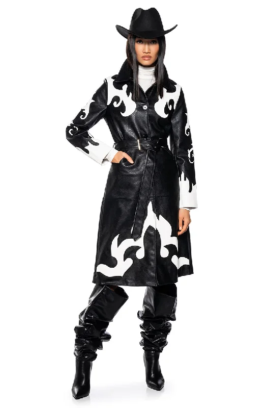 women's coats for special occasions and everyday eleganceROBOT COWGIRL PU TRENCH JACKET