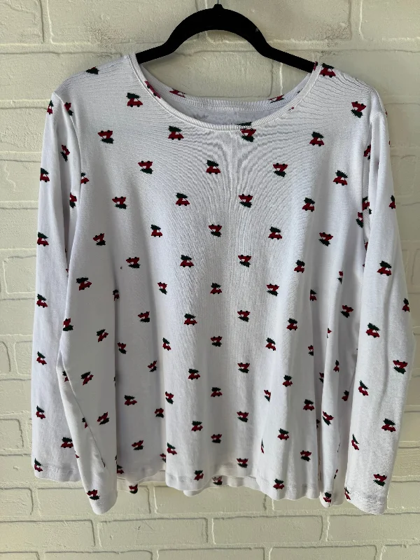 women's tops for creating capsule wardrobesTop Long Sleeve By Cj Banks In Red & White, Size: 2x