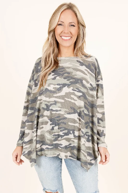 women's tops for everyday eleganceShe's Got Skills Top, Army