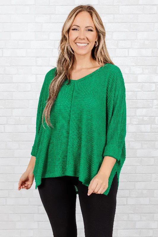 breathable women's tops for summerLet Me Think Top, Kelly Green