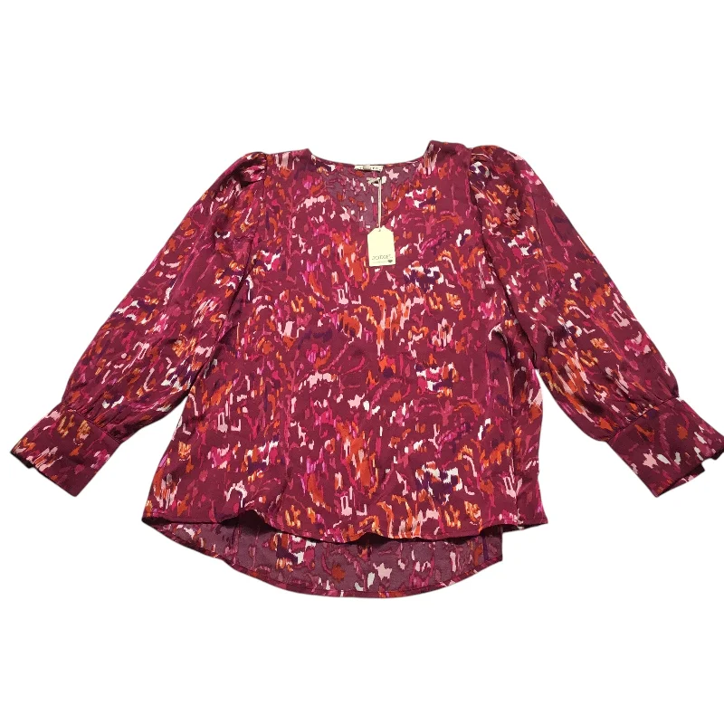 women's tops with embroidery detailsTop Long Sleeve By Jodifl In Pink & Red, Size: S